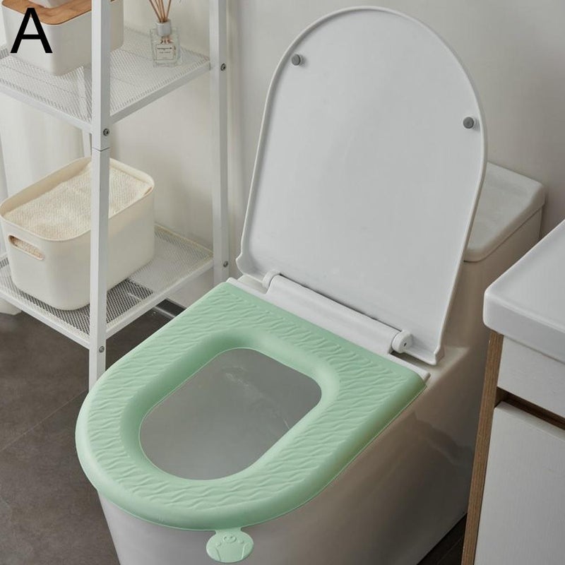 Waterproof, washable toilet seat cover, suitable for all seasons, silicone foam ring, washable for home use.